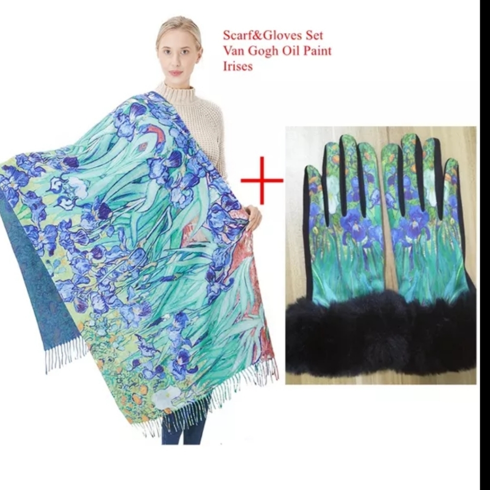👑💎❤️NWT Scarf and Gloves Set Cashmere & cotton blend